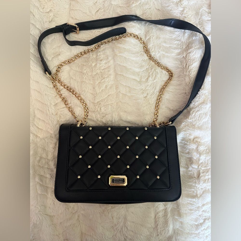 Badgley Mischka Crossbody With Studs in Black